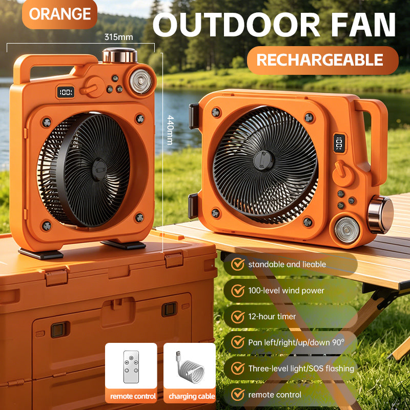 E5 Portable oscillating fan with LED light