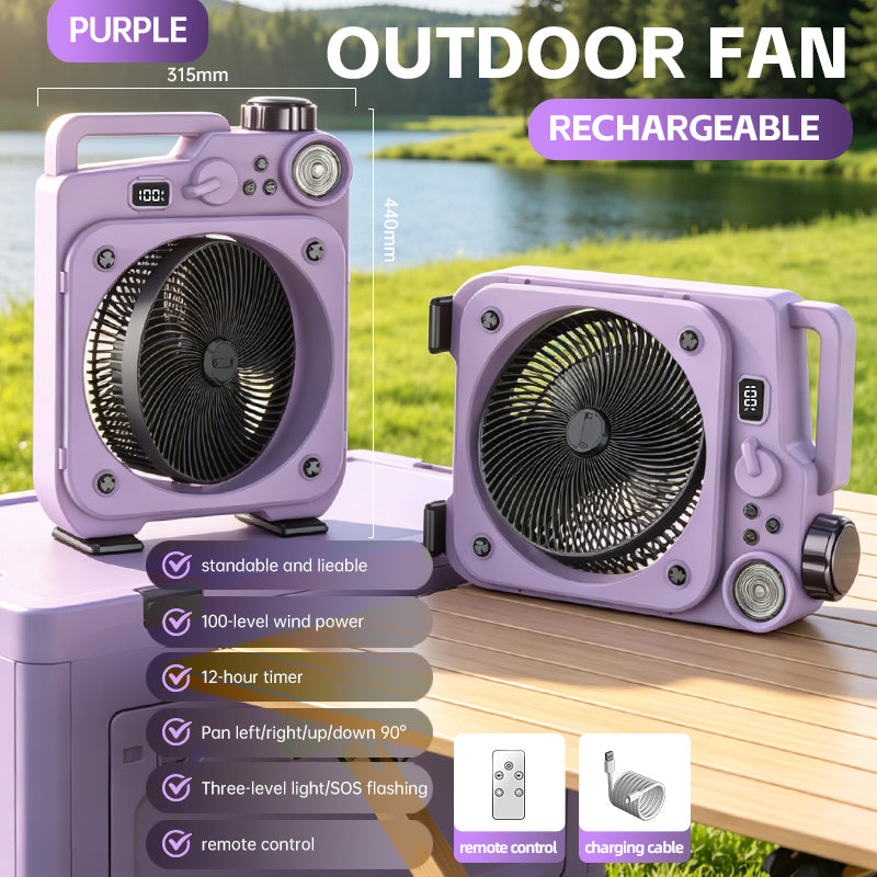E5 Portable oscillating fan with LED light