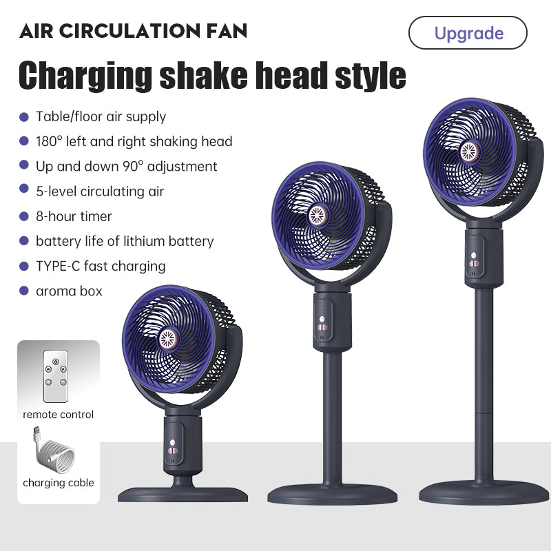 E1 Kabelloser Standventilator | Ultra Leise 29dB, 12 Std. Akku, Fernbedienung