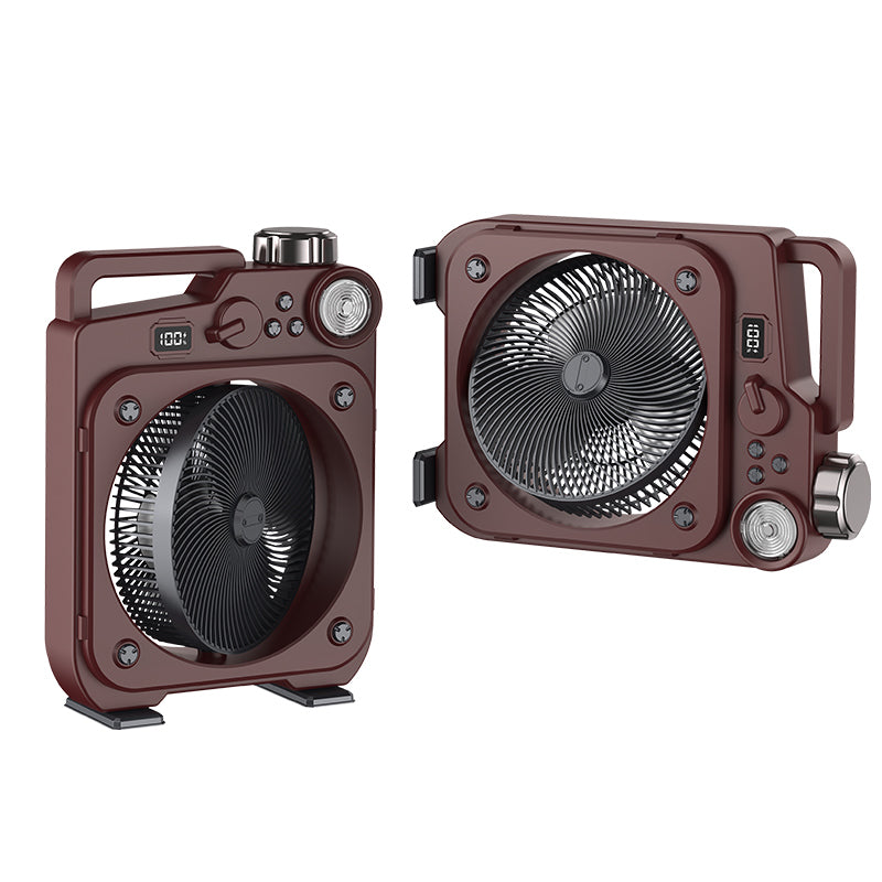 E5 Kabelloser Ventilator | LED-Licht, 100 Geschwindigkeitsstufen, 16 Std. Akkulaufzeit, Fernbedienung