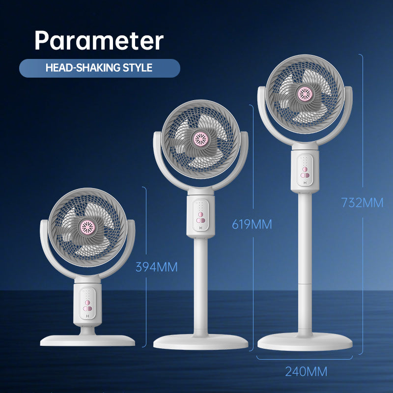 E1 Kabelloser Standventilator | Ultra Leise 29dB, 12 Std. Akku, Fernbedienung