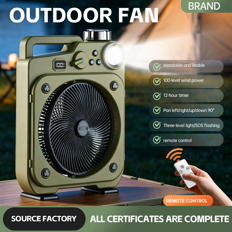 E5 Portable oscillating fan with LED light