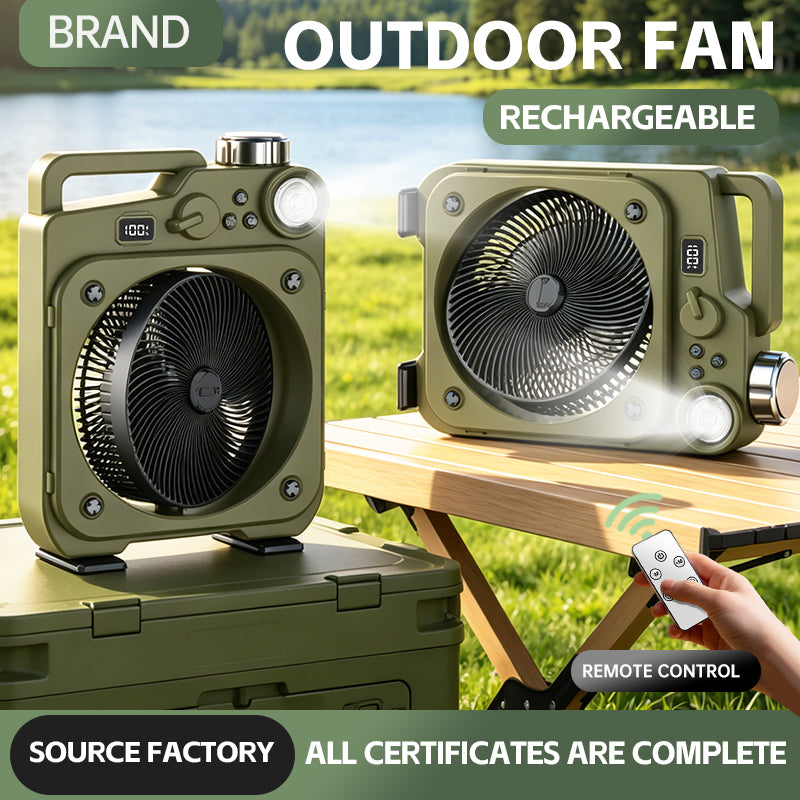 E5 Portable oscillating fan with LED light
