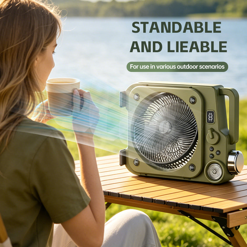 E5 Portable oscillating fan with LED light