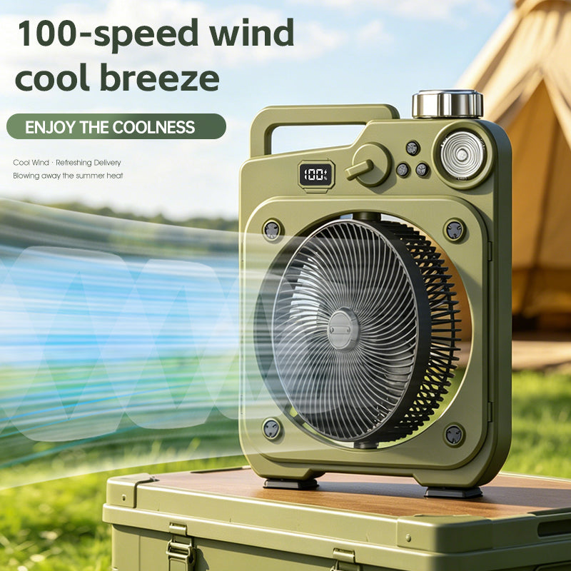 E5 Portable oscillating fan with LED light