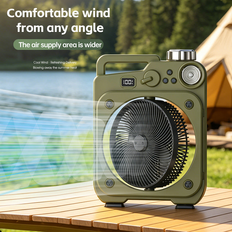 E5 Portable oscillating fan with LED light