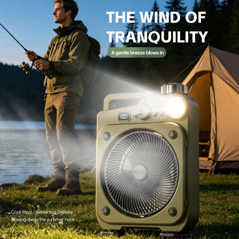 E5 Portable oscillating fan with LED light