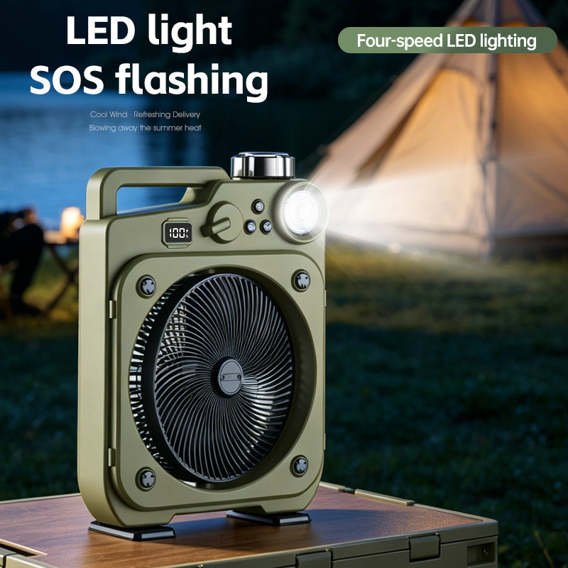E5 Portable oscillating fan with LED light