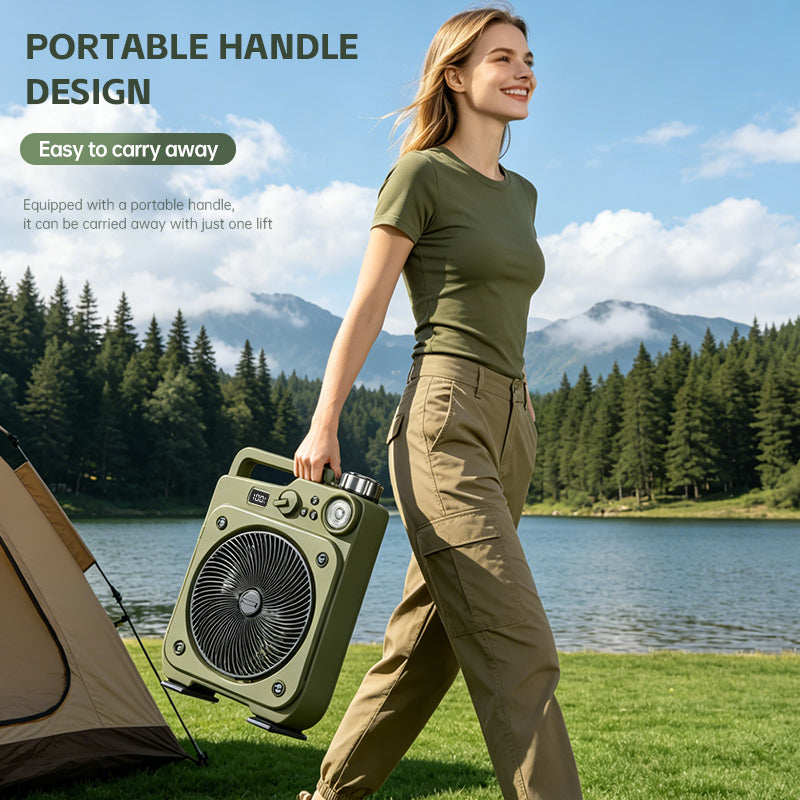 E5 Portable oscillating fan with LED light