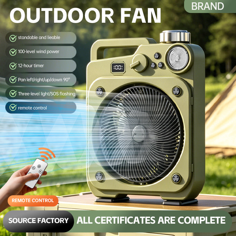 E5 Portable oscillating fan with LED light