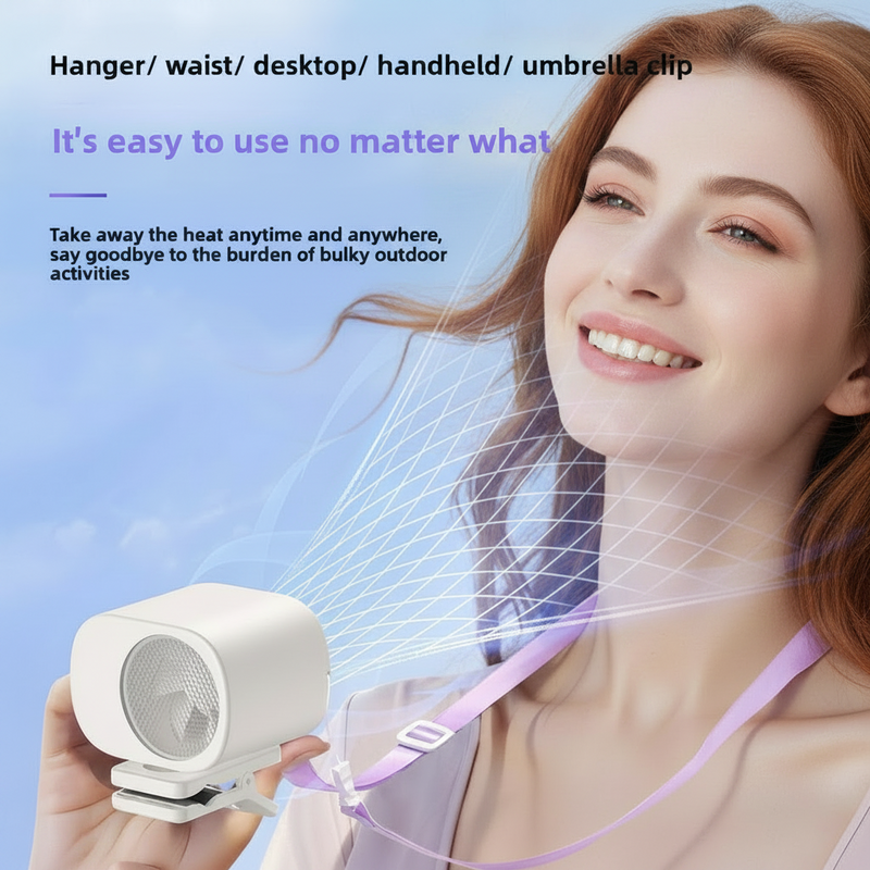 W10 Tragbarer Mini-Ventilator | 150g ultraleicht, 5 Geschwindigkeiten, USB-wiederaufladbar