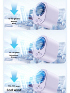 W10 Tragbarer Mini-Ventilator | 150g ultraleicht, 5 Geschwindigkeiten, USB-wiederaufladbar