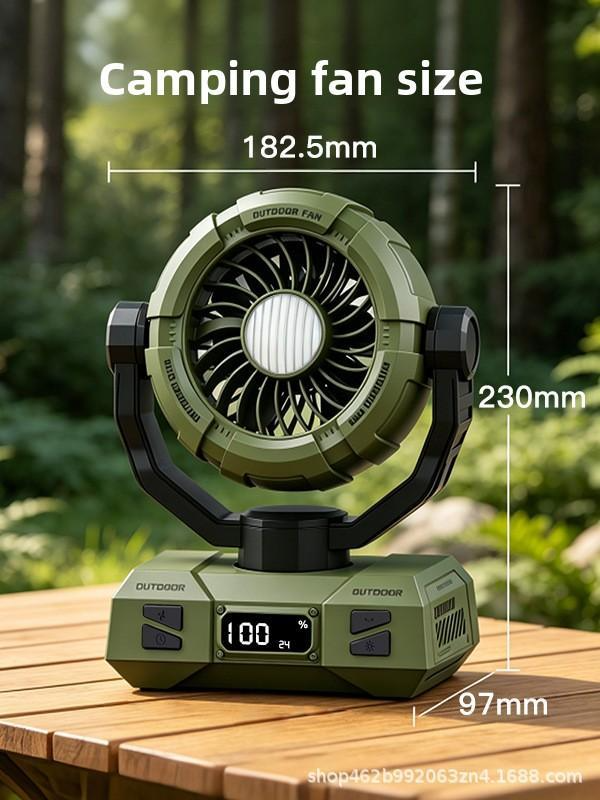 W8 Multifunctional Outdoor Camping Fan with Light and Long Battery Life Air Cooler