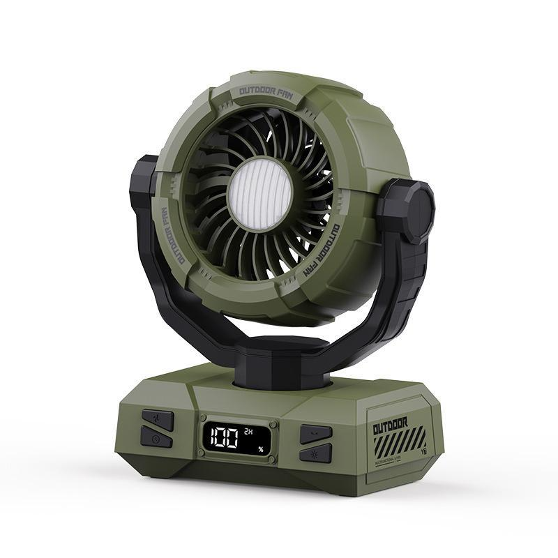 W8 Outdoor Camping-Ventilator | LED-Licht, 8 Stunden Akkulaufzeit, Fernbedienung, kabellos