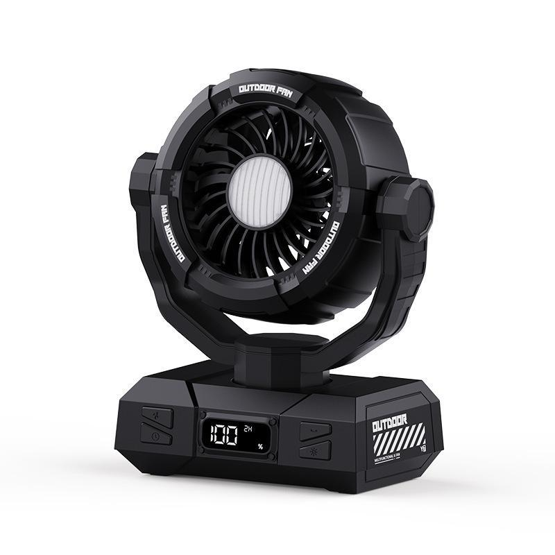 W8 Outdoor Camping-Ventilator | LED-Licht, 8 Stunden Akkulaufzeit, Fernbedienung, kabellos
